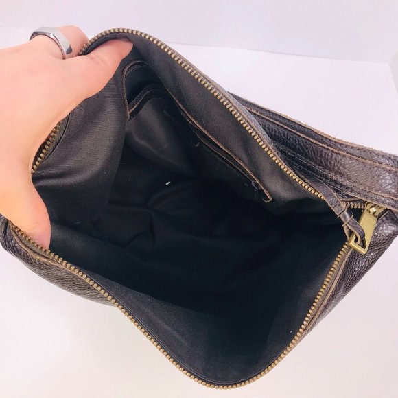 Banana Republic Brown 100% Leather Curved Hobo Bag - Picture 7 of 9